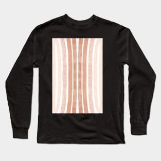 Ombre earth tone line art Long Sleeve T-Shirt